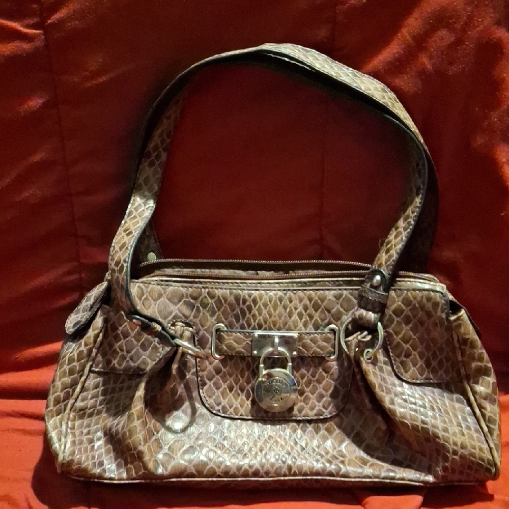 Nicole by Nicole Miller Brown Snake Print Shoulder Bag